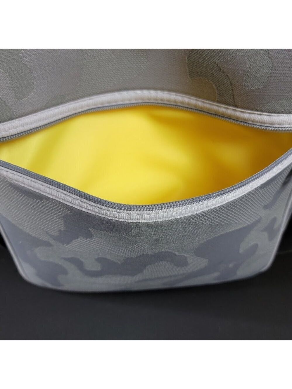 PreneLOVE Grey Camo Neoprene Crossbody Bag – Yellow Lining, Adjustable Strap - Picture 9 of 13